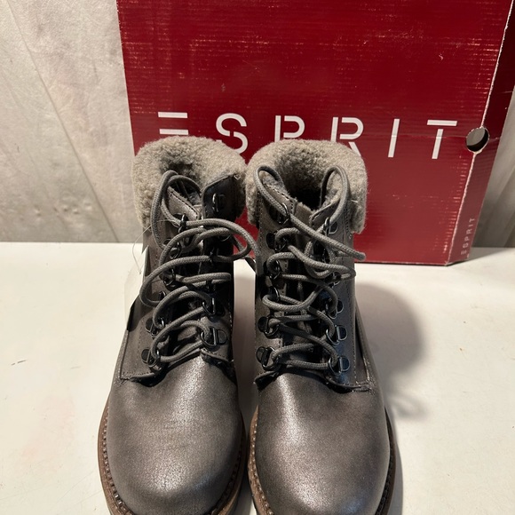 Espirit plat um color leather boots with faux fur size 6.5 NWT - Picture 6 of 6